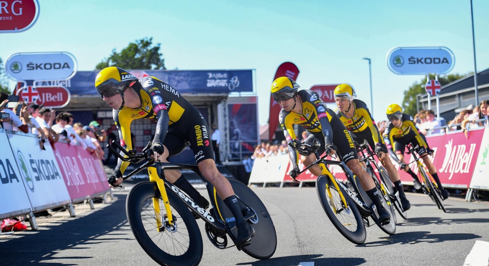 Team Jumbo-Visma third in Tour of Britain team time trial, despite bad luck	